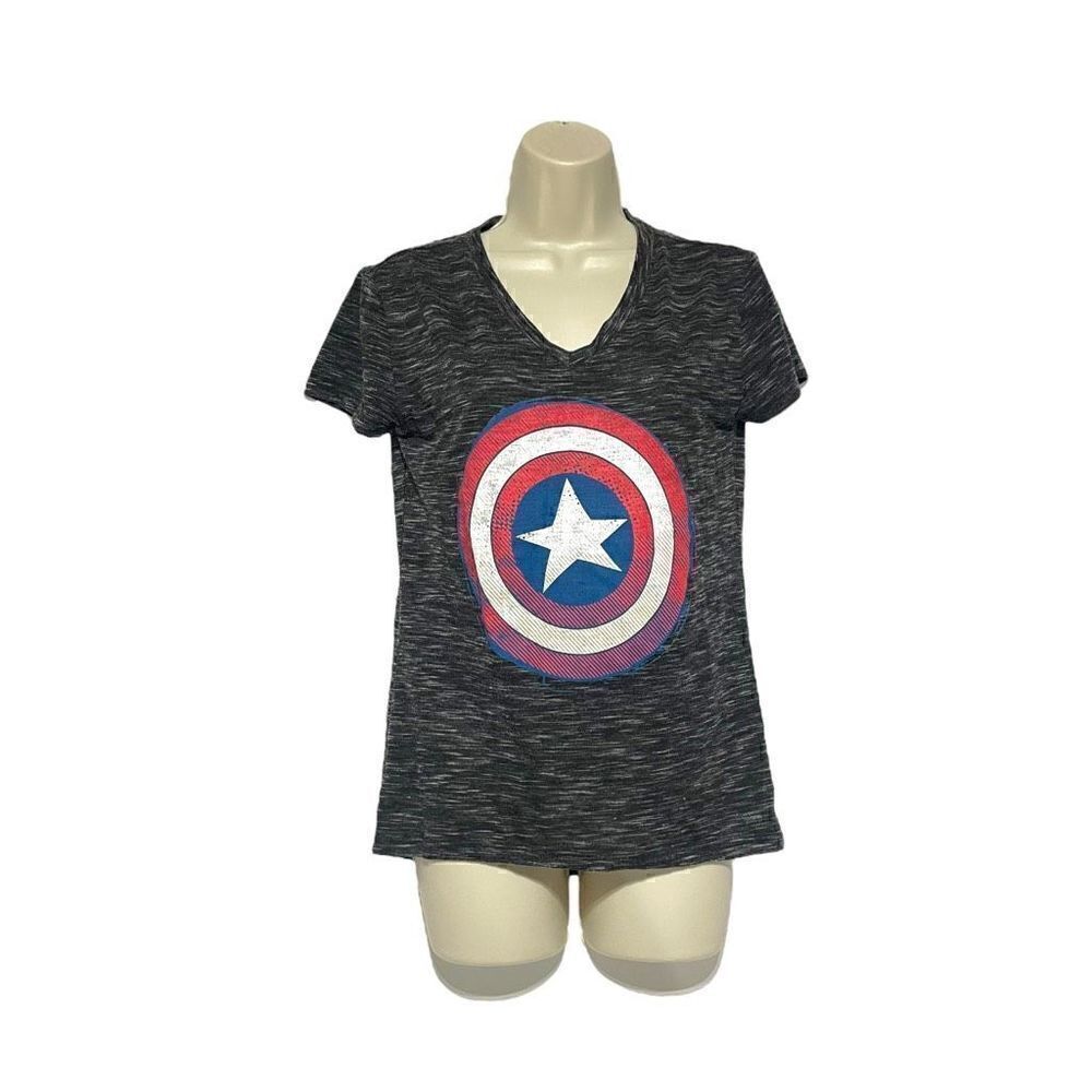Marvel Women’s Captain American Gray T-shirt Size Small